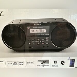 New in Box Sony ZS-RS60BT Bluetooth CD Boombox with MegaBass